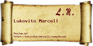 Lukovits Marcell névjegykártya